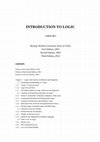 Research paper thumbnail of INTRODUCTION TO LOGIC