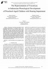 Research paper thumbnail of The Representation of Vocoid [əә] in Indonesian Phonological Development of Preschool-Aged Children with Hearing Impairment