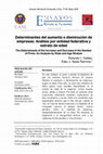 Research paper thumbnail of Determinantes del aumento o disminución de empresas: Análisis por entidad federativa y estrato de edad