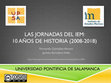 Research paper thumbnail of Las Jornadas del IEM: 10 años de historia (2008-2018)