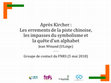 Research paper thumbnail of Jean Winand, Après Kircher : Les errements de la piste chinoise, les impasses du symbolisme et la quête d'un alphabet, Liège, Groupe de contact du FNRS, 5 mai 2018