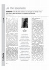 Research paper thumbnail of Je me souviens Xavier Queipo.pdf