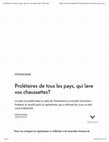 Research paper thumbnail of « Prolétaires de tous les pays, qui lave vos chaussettes? », Ricochet, 18 mai 2018