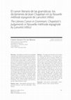 Research paper thumbnail of El canon literario de las gramáticas: los dictámenes de Jean Chapelain en la Nouvelle méthode espagnole de Lancelot (1660)