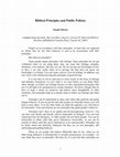 Research paper thumbnail of Biblical Principles and Public Policies