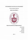 Research paper thumbnail of UNIVERSIDAD NACIONAL DE INGENIERÍA ÁREA DE QUÍMICA Guías de Laboratorio de BQU01 Química I