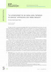 Research paper thumbnail of " La universidad no se salva sola, tampoco la ciencia " : entrevista con Hebe Vessuri