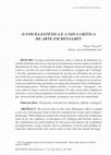 Research paper thumbnail of O FIM DA ESTÉTICA E A NOVA CRÍTICA DE ARTE EM BENJAMIN