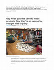 Research paper thumbnail of Article on Cooptation of Gay Pride Marches (based on interviews with Paola Bacchetta and others). Author is Ashley Yang. In USA Today.