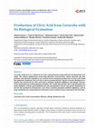 Research paper thumbnail of Production of Citric Acid from Corncobs with Its Biological Evaluation