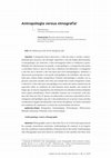 Research paper thumbnail of TRADUÇÃO  - Antropologia versus etnografia  - Tim Ingold