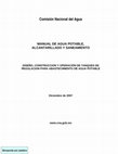 Research paper thumbnail of Comisión Nacional del Agua MANUAL DE AGUA POTABLE, ALCANTARILLADO Y SANEAMIENTO DISEÑO, CONSTRUCCION Y OPERACIÓN DE TANQUES DE REGULACION PARA ABASTECIMIENTO DE AGUA POTABLE