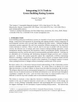 Research paper thumbnail of Integrating LCA Tools in Green Building Rating Systems