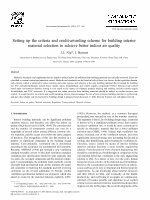 Research paper thumbnail of Setting up the criteria and credit-awarding scheme for building interior material selection to achieve better indoor air quality