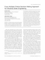 Research paper thumbnail of Fuzzy multiple-criteria decision-making approach for industrial green engineering