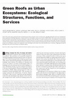 Research paper thumbnail of Green Roofs As Urban Ecosystems: Ecological Structures, Functions, and Services