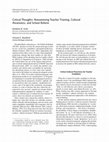 Research paper thumbnail of Critical thoughts: Reexamining teacher training, cultural awareness, and school reform