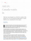 Research paper thumbnail of ASEAN: Canada wants in