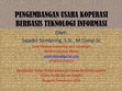 Research paper thumbnail of PENGEMBANGAN USAHA KOPERASI BERBASIS TEKNOLOGI INFORMASI