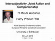 Research paper thumbnail of Intersubjectivity, Joint Action and Companionship 75 Minute Workshop, Edinburgh PCP Conference