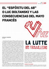 Research paper thumbnail of El "espíritu del 68" o Luc Boltanski y las consecuencias del Mayo Francés