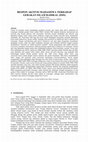 Research paper thumbnail of RESPON AKTIVIS MAHASISWA TERHADAP GERAKAN ISLAM RADIKAL (ISIS