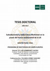 Research paper thumbnail of Subsidiarity and Multilevel Governance in the EU Institutional Framework.Phd Thesis English Summary, p.31.48