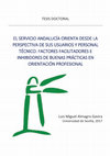 Research paper thumbnail of EL SERVICIO ANDALUCÍA ORIENTA DESDE LA PERSPECTIVA DE SUS USUARIOS Y PERSONAL TÉCNICO. FACTORES FACILITADORES E INHIBIDORES DE BUENAS PRÁCTICAS EN ORIENTACIÓN PROFESIONAL