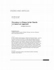 Research paper thumbnail of Precedence vs Primacy in the Church: A Canon Law Approach