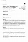 Research paper thumbnail of 'We're more ethical than they are': Third-person and first- person perceptions of the ethical climate of American journalists