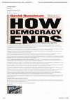 Research paper thumbnail of Runciman: How Democracy Ends