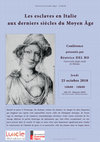 Research paper thumbnail of L es esclaves en Italie aux derniers siè cles du Moyen Âge