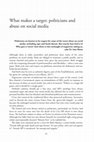 Research paper thumbnail of What makes a target: politicians and abuse on social media