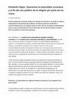 Research paper thumbnail of Kostantin Sigov: Queremos la autocefalia ucraniana y el fin del uso polнtico de la religiуn por parte de los rusos