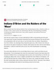 Research paper thumbnail of Indiana O'Brien and the Raiders of the Maze: Education, the Media, and Indigenous Erasure