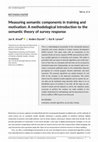 Research paper thumbnail of Measuring semantic components in training and motivation: A methodological introduction to the semantic theory of survey response