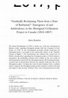 Research paper thumbnail of “Gradually Reclaiming Them from a State of Barbarism”: Emergence of and Ambivalence in the Aboriginal Civilization Project in Canada (1815–1857)