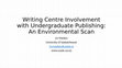 Research paper thumbnail of Writing Centre Involvement with Undergraduate Publishing: An Environmental Scan