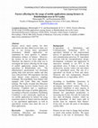 Research paper thumbnail of Factors affecting for the usage of mobile applications among farmers in Bulathsinhala area in Sri Lanka