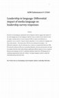 Research paper thumbnail of Leadership in Language: Differential Impact of Media Language on Leadership Survey Responses