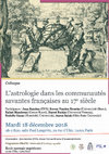 Research paper thumbnail of Workshop "L'astrologie dans les communautés savantes françaises du 17e siècle"