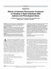 Research paper thumbnail of Brookshire, Conway, et al "Effects of Intensive Phonomotor Treatment on Reading in 8 Individuals w Aphasia & Phonological Alexia"