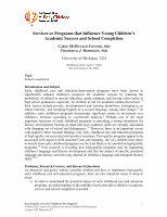 Research paper thumbnail of Services or programs that influence young children's academic success and school completion