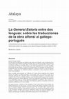 Research paper thumbnail of La General Estoria entre dos lenguas: sobre las traducciones de la obra alfonsí al gallego-portugués