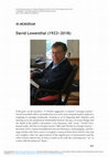 Research paper thumbnail of David Lowenthal (1923−2018) In Memoriam