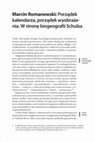 Research paper thumbnail of Marcin Romanowski – Porządek kalendarza, porządek wyobrażenia. W stronę biogeografii Schulza