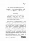 Research paper thumbnail of Per una retorica della gioventù Intorno a 1910. "L’emancipazione della dissonanza" di Thomas Harrison (in "Between",   vol.   I V,  n.  7, Maggio/May  2014)