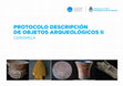 Research paper thumbnail of PROTOCOLO DESCRIPCIÓN DE OBJETOS ARQUEOLÓGICOS II CERÁMICA