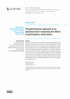 Research paper thumbnail of The gentrification approach as an analytical tool in assessing the effects of participatory urban policy