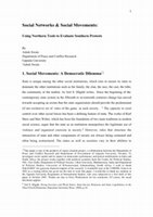 Research paper thumbnail of Social Network & Social Movement: Are Northern Tools Useful to Evaluate Southern Protests?, Uppsala Peace Research Paper No. 4, Department of Peace and Conflict Research, Uppsala University, 2002, 33 pages.